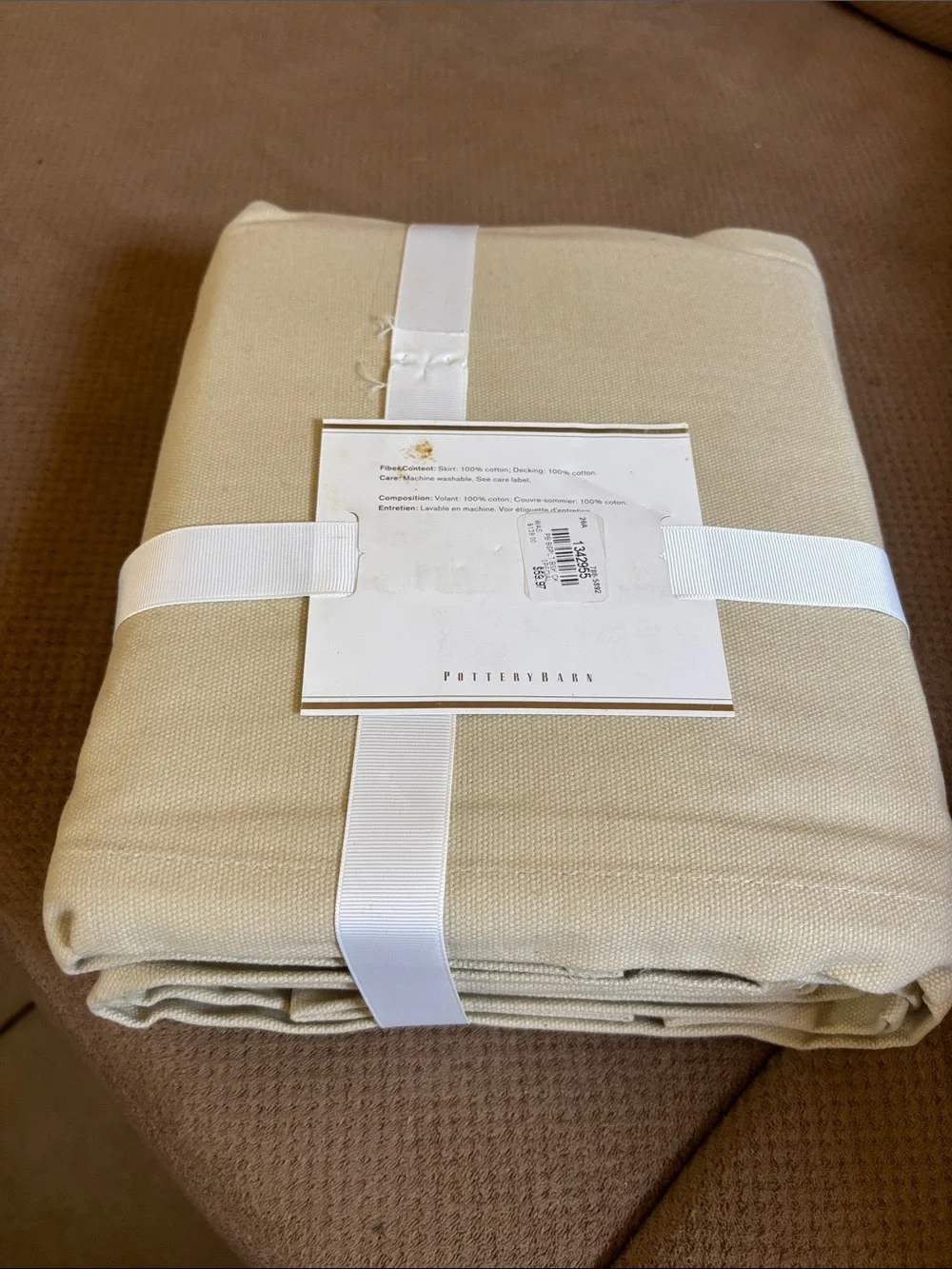 NWT Pottery Barn PB Basic Pleated Bed Skirt Cal King Ivory 14” Drop Cotton